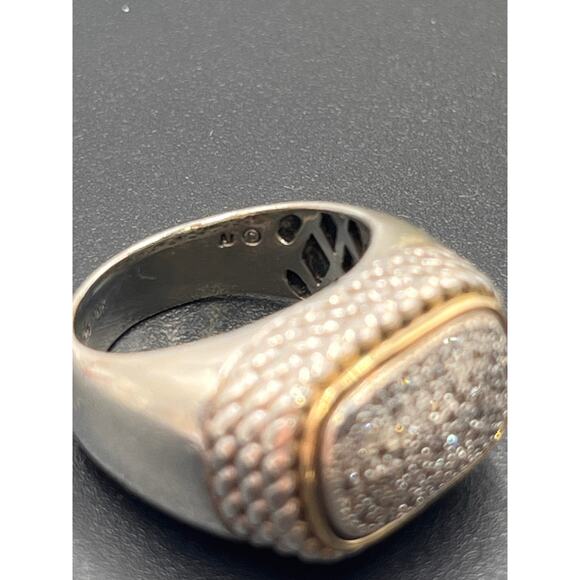 Alwand Vahan 925 sterling silver 14k diamond cluster cocktail statement Ring 7.2 - Picture 12 of 15